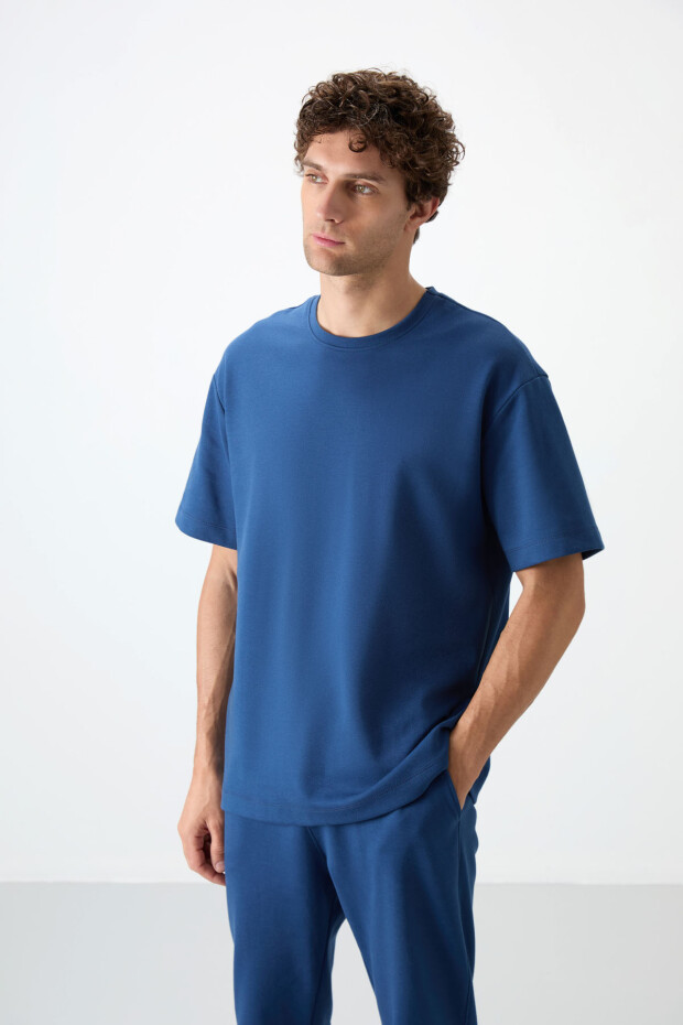 Parlament Pamuklu Kalın Yumuşak Dokulu Oversize Fit Basic Erkek Eşofman Takım - 85251 - 6