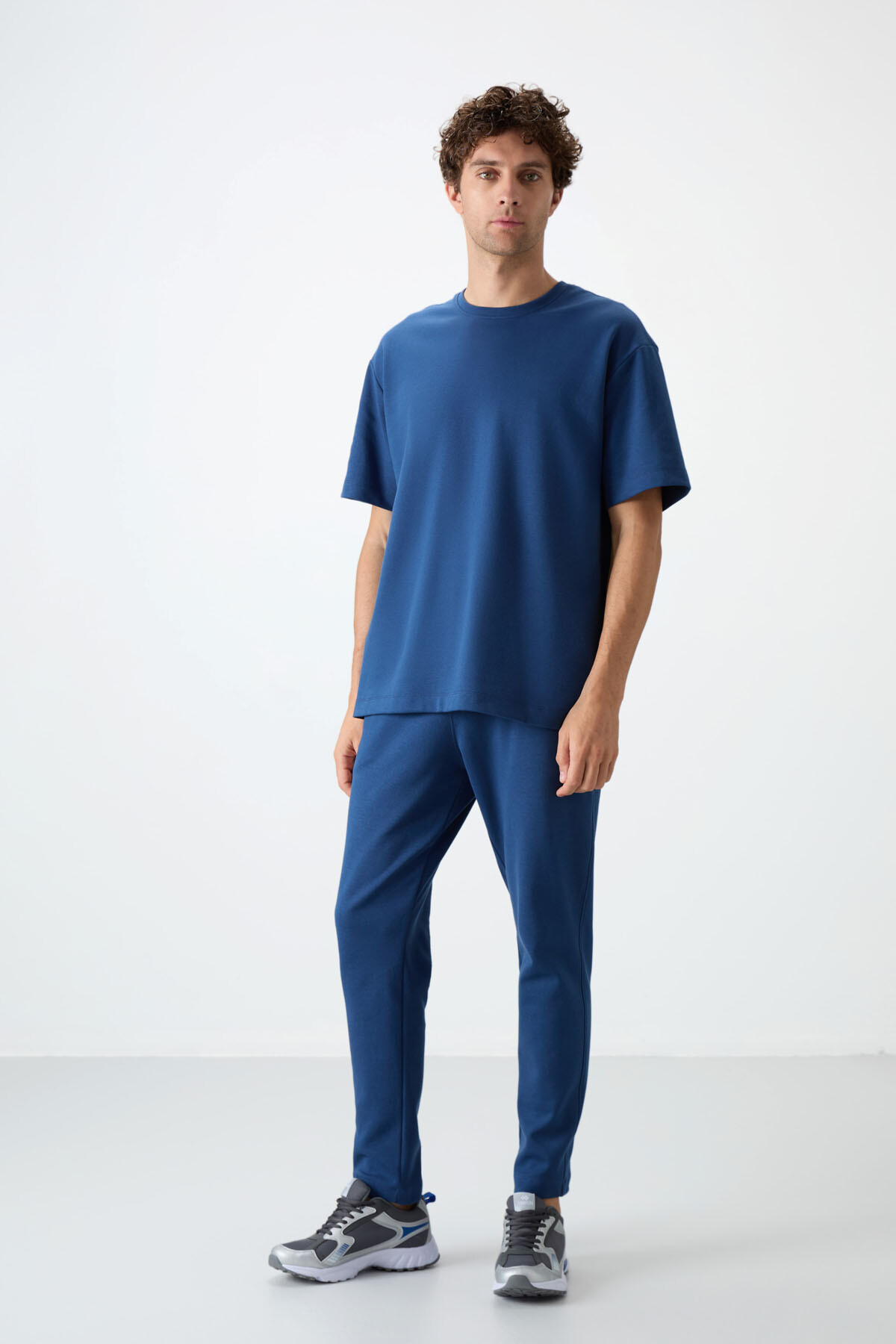 Parlament Pamuklu Kalın Yumuşak Dokulu Oversize Fit Basic Erkek Eşofman Takım - 85251 - Air Jones