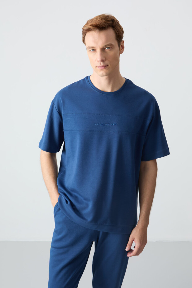 Parlament Pamuklu Kalın Yumuşak Dokulu Oversize Fit Basic Erkek Eşofman Takım - 85261 - 4