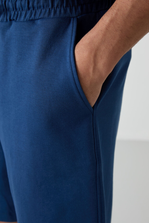 Parlament Pamuklu Kalın Yumuşak Dokulu Oversize Fit Basic Erkek Şort Takım - 85249 - 3