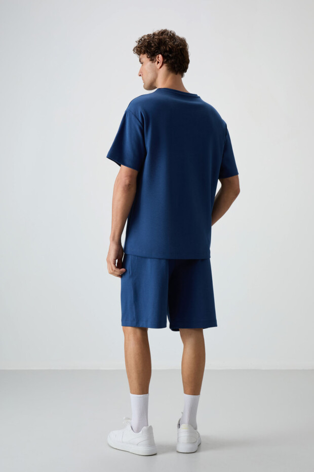 Parlament Pamuklu Kalın Yumuşak Dokulu Oversize Fit Basic Erkek Şort Takım - 85249 - 9