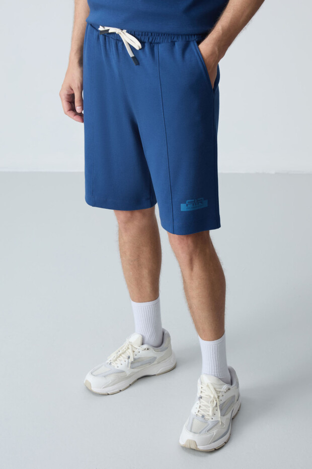 Parlament Pamuklu Kalın Yumuşak Dokulu Oversize Fit Basic Erkek Şort Takım - 85259 - 3