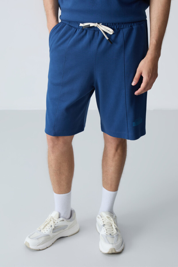 Parlament Pamuklu Kalın Yumuşak Dokulu Oversize Fit Basic Erkek Şort Takım - 85259 - 5