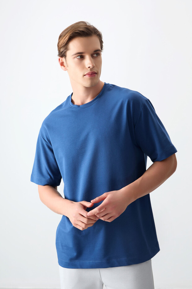 Parlament Pamuklu Kalın Yumuşak Dokulu Oversize Fit Basic Erkek T-Shirt - 88377 - 2