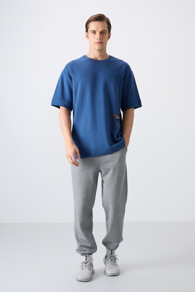 Parlament Pamuklu Kalın Yumuşak Dokulu Oversize Fit Baskılı Erkek T-Shirt - 88322 - 2