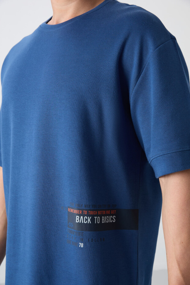 Parlament Pamuklu Kalın Yumuşak Dokulu Oversize Fit Baskılı Erkek T-Shirt - 88322 - 3