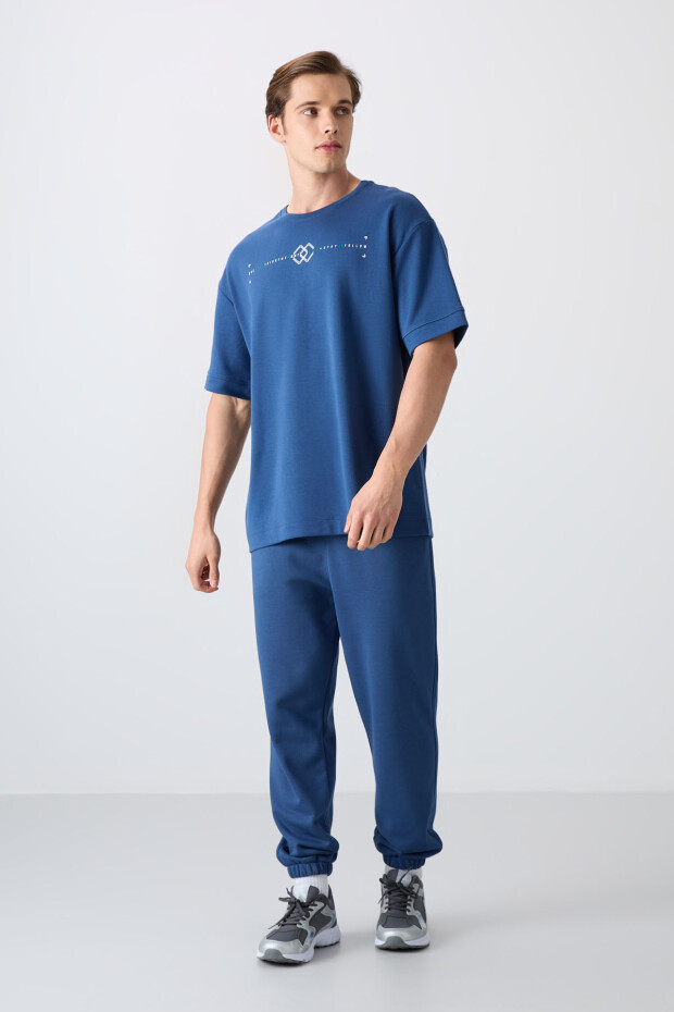 Parlament Pamuklu Kalın Yumuşak Dokulu Oversize Fit Baskılı Erkek T-Shirt - 88323 - 2