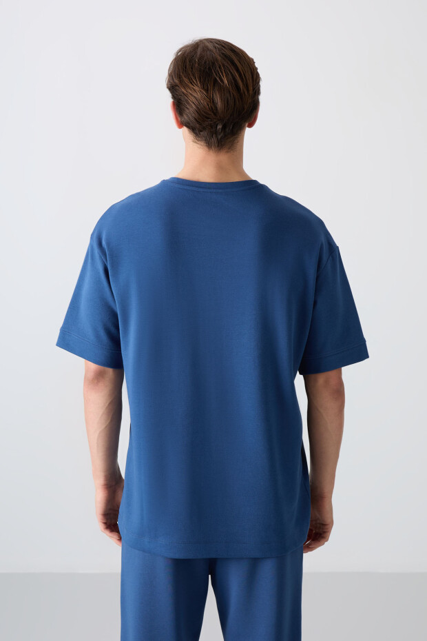 Parlament Pamuklu Kalın Yumuşak Dokulu Oversize Fit Baskılı Erkek T-Shirt - 88323 - 5