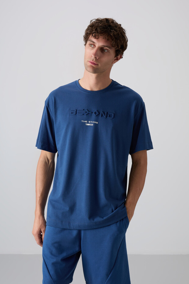 Parlament Pamuklu Kalın Yumuşak Dokulu Oversize Fit Baskılı Erkek T-Shirt - 88328 - 4