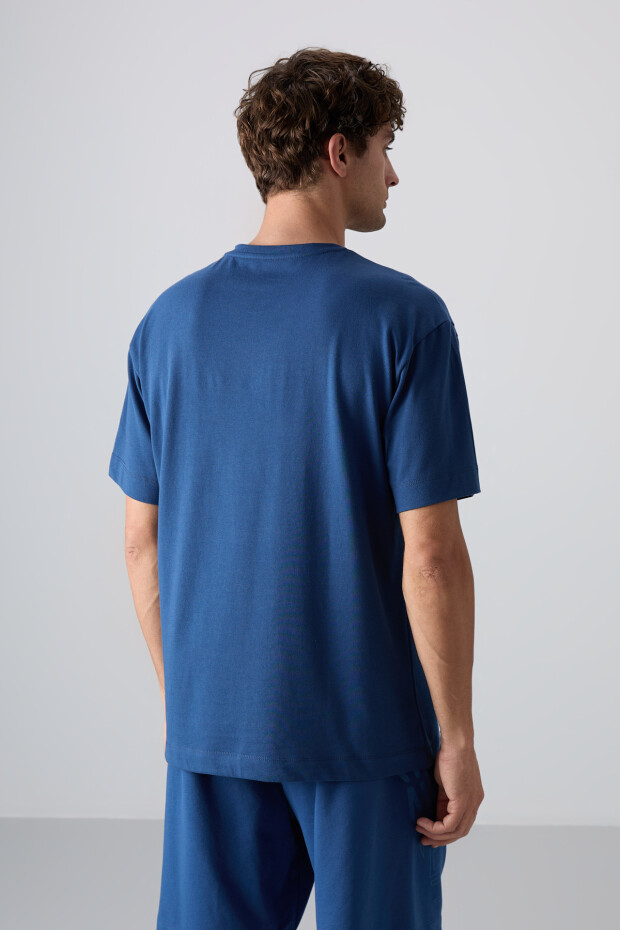 Parlament Pamuklu Kalın Yumuşak Dokulu Oversize Fit Baskılı Erkek T-Shirt - 88328 - 5