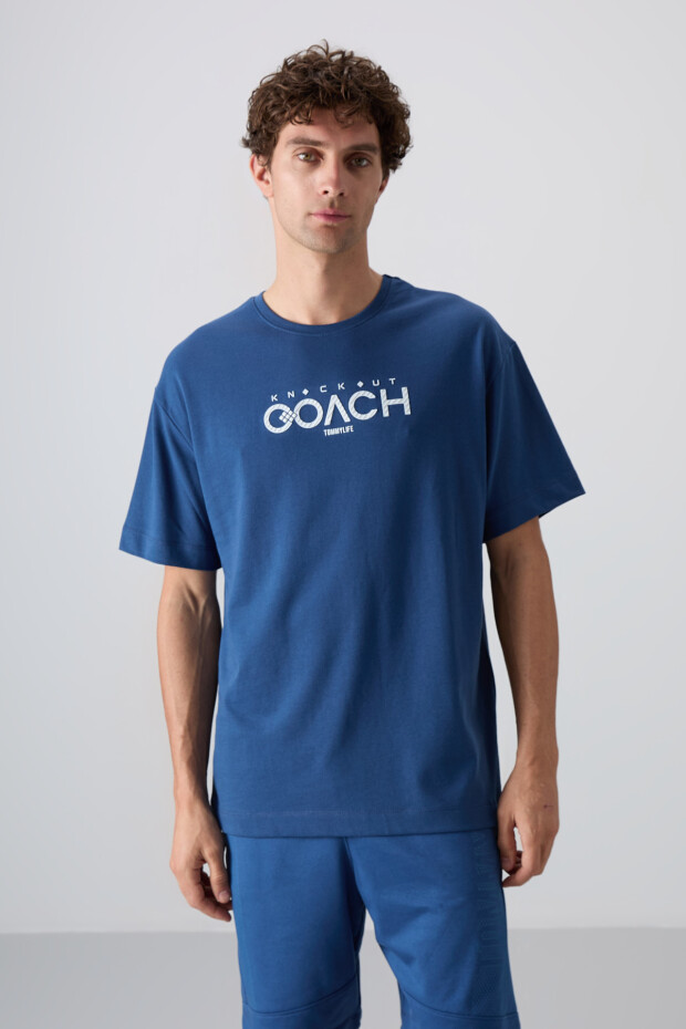 Parlament Pamuklu Kalın Yumuşak Dokulu Oversize Fit Baskılı Erkek T-Shirt - 88329 - 1