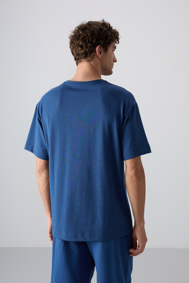 Parlament Pamuklu Kalın Yumuşak Dokulu Oversize Fit Baskılı Erkek T-Shirt - 88329 - 5
