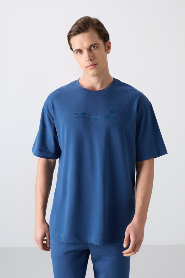 Parlament Pamuklu Kalın Yumuşak Dokulu Oversize Fit Baskılı Erkek T-Shirt - 88330 - 1