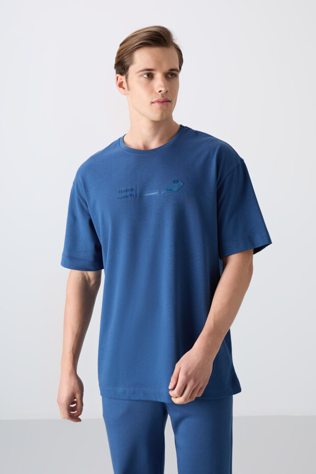 Parlament Pamuklu Kalın Yumuşak Dokulu Oversize Fit Baskılı Erkek T-Shirt - 88330 - 4