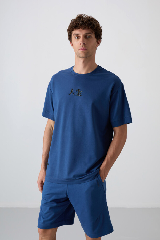 Parlament Pamuklu Kalın Yumuşak Dokulu Oversize Fit Baskılı Erkek T-Shirt - 88342 - 1