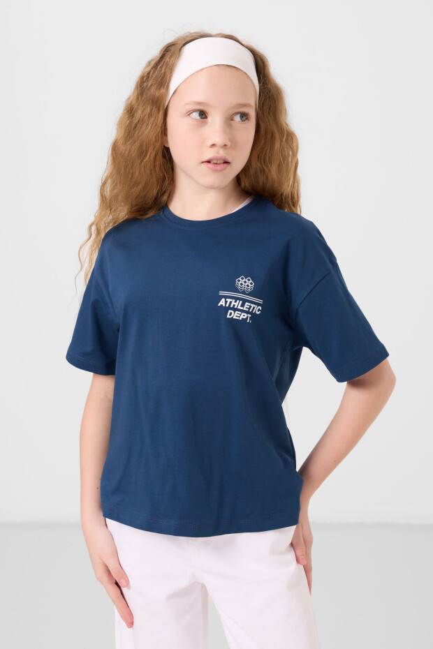 Parlament Pamuklu O Yaka Rahat Form Fit Baskılı Kız Çocuk T-Shirt - 75178 - 3