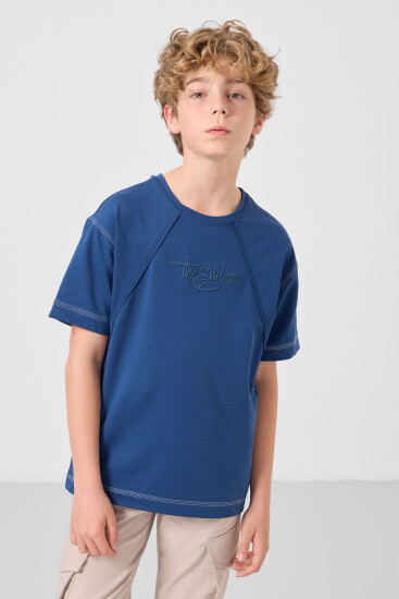 Parlament Pamuklu Yumuşak Dokulu Oversize Baskılı Erkek Çocuk T-Shirt - 11285 
