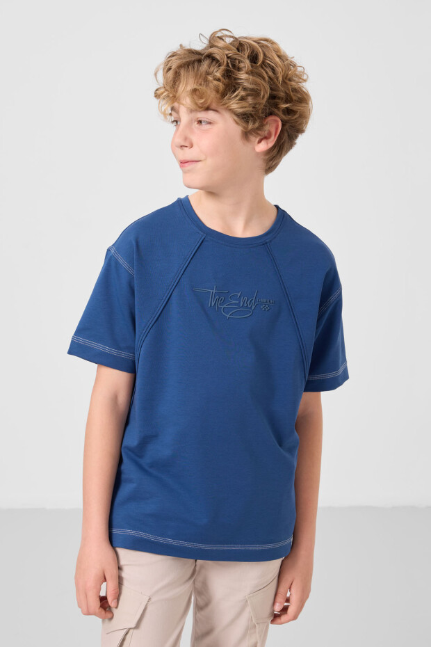 Parlament Pamuklu Yumuşak Dokulu Oversize Baskılı Erkek Çocuk T-Shirt - 11285 - 4