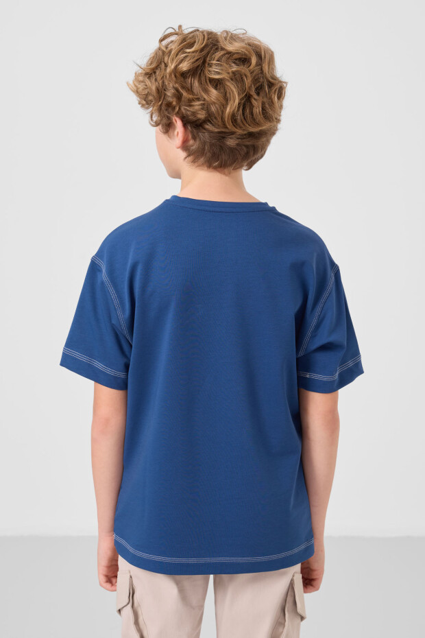 Parlament Pamuklu Yumuşak Dokulu Oversize Baskılı Erkek Çocuk T-Shirt - 11285 - 5