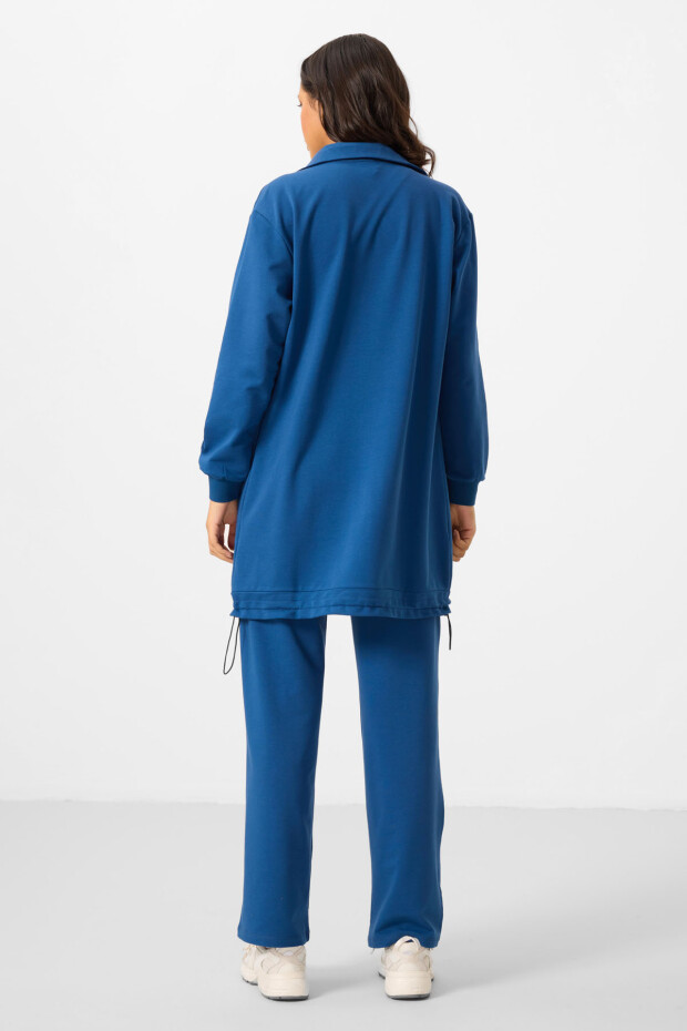 Parlament Dik Yaka Fermuarlı Pamuklu Kadın Eşofman Tunik Takım - 95346 - 8