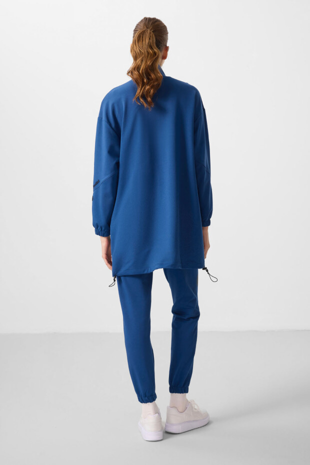 Parlament Dik Yaka Fermuarlı Rahat Form Kadın Eşofman Tunik Takım - 95345 - 7