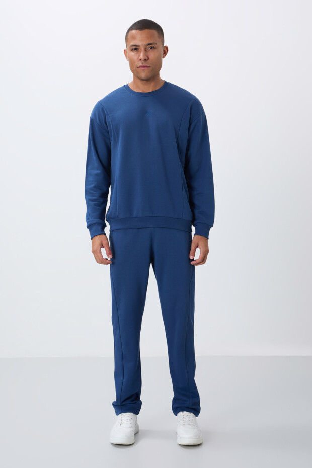 Parlament Kompakt Pamuklu Kalın Pürüzsüz Dokulu O Yaka Comfort Fit Erkek Eşofman Takım -85263 - 5