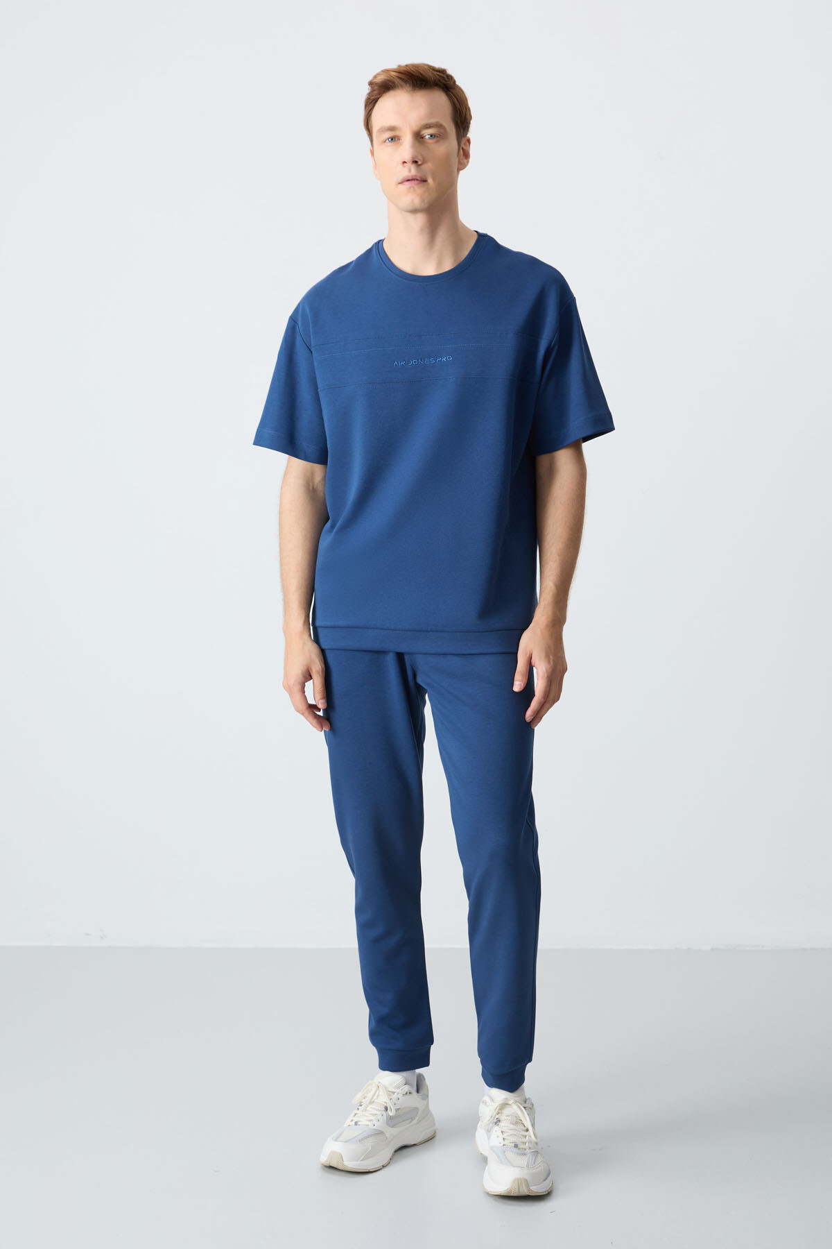 Parlament Pamuklu Kalın Yumuşak Dokulu Oversize Fit Basic Erkek Eşofman Takım - 85261 - Air Jones