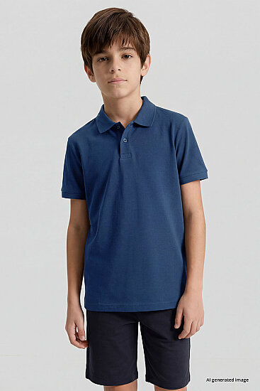 Parlament Polo Yaka Standart Fit Basic Unisex Çocuk T-Shirt - 11330 