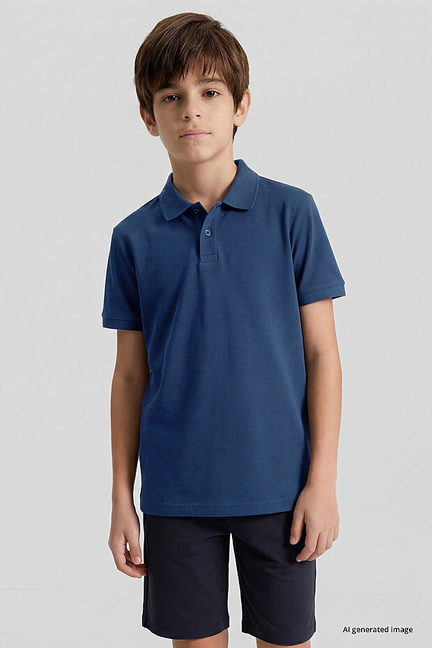 Parlament Polo Yaka Standart Fit Basic Unisex Çocuk T-Shirt - 11330 - 1