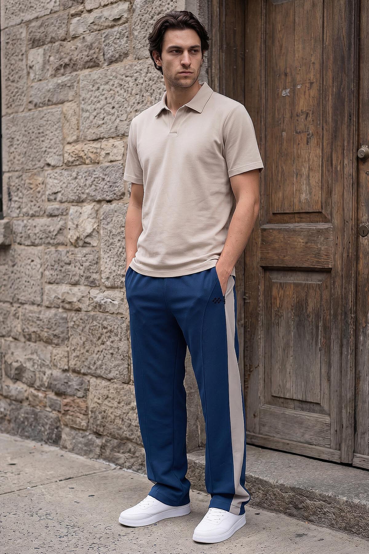 Parlament-Taş Yüzeyi Dokulu Standart Fit Palazzo Erkek Pantolon - 82171 - TOMMYLIFE