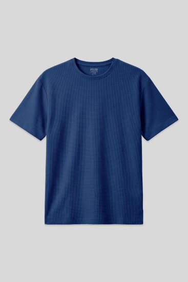 Parlament Waffle İnterlok Yüzeyi Dokulu Oversize Fit Basic Erkek T-Shirt - 88379 