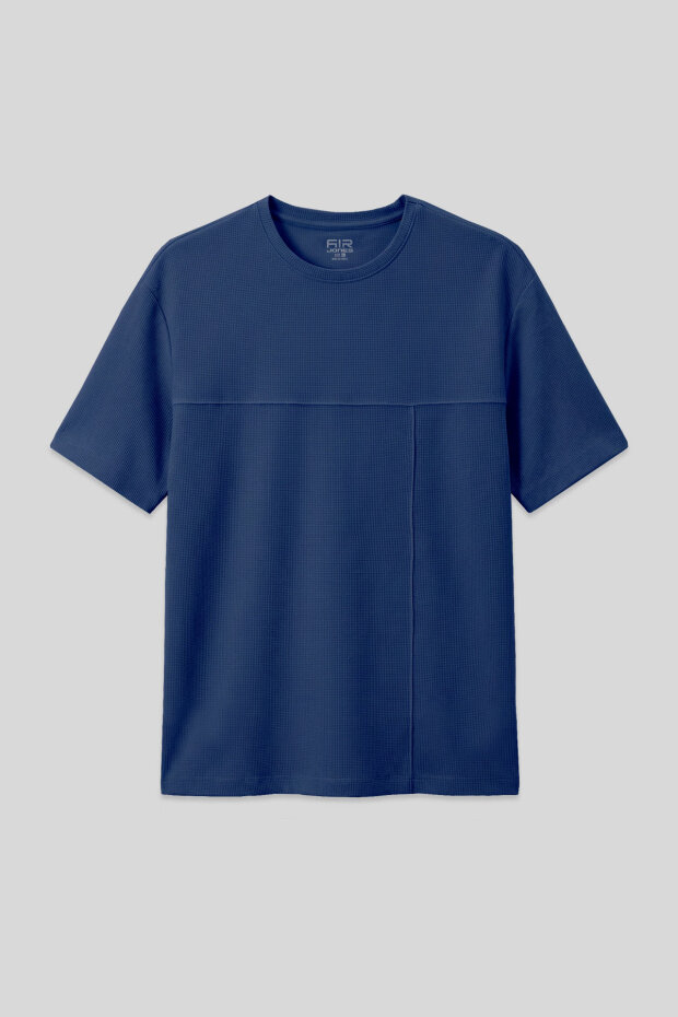 Parlament Waffle İnterlok Yüzeyi Dokulu Oversize Fit Basic Erkek T-Shirt - 88380 - 1
