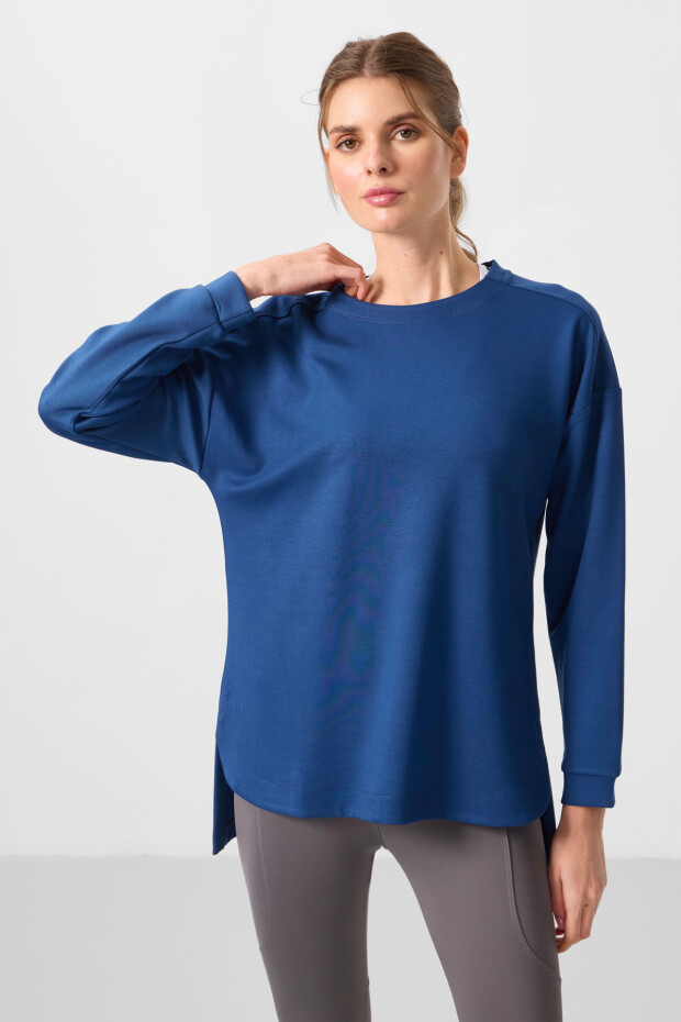 Parlament Yumuşak Dokulu O Yaka Rahat Form Kadın Tunik Sweatshirt - 97305 - 4