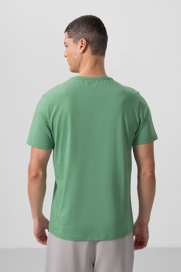 Pastel Yeşil Erkek Basic Kısa Kol Standart Kalıp O Yaka T-shirt - 87911 - 6