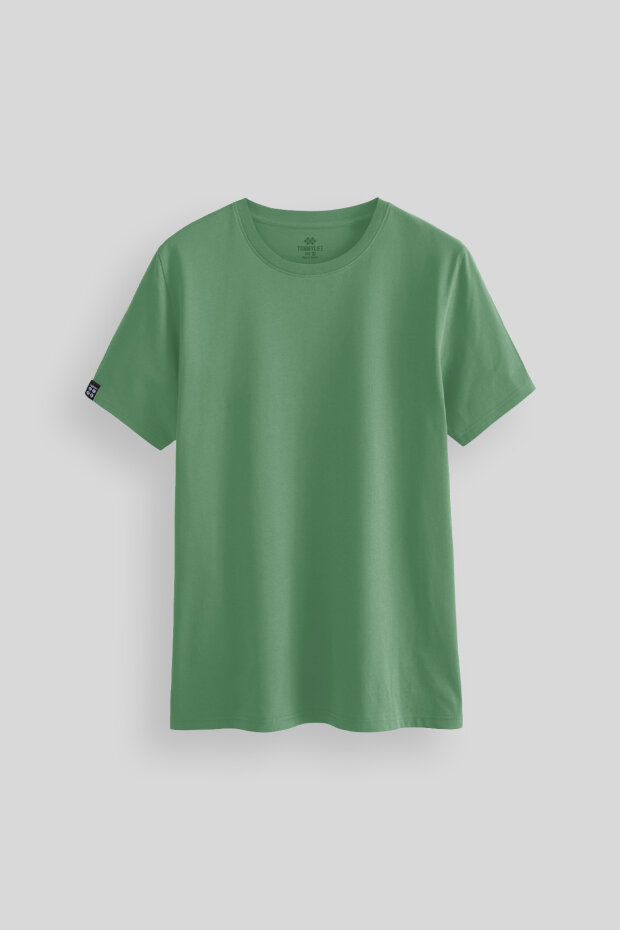 Pastel Yeşil Erkek Basic Kısa Kol Standart Kalıp O Yaka T-shirt - 87911 - 1