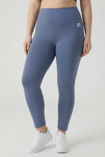 Petrol Yüksek Bel Toparlayıcı Battal Büyük Beden Kadın Tayt- 94650 - TOMMYLIFE (1)