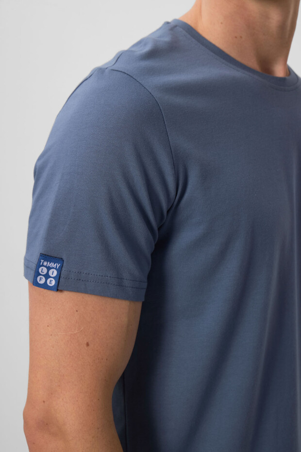 Petrol Erkek Basic Kısa Kol Standart Kalıp O Yaka T-shirt - 87911 - 4