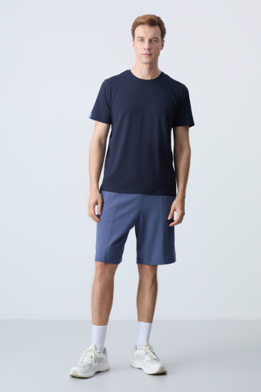 Petrol Pamuklu Kalın Yumuşak Dokulu Standart Fit Basic Erkek Şort - 81277 - Air Jones (1)