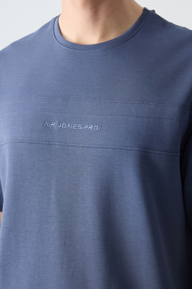 Petrol Pamuklu Kalın Yumuşak Dokulu Oversize Fit Basic Erkek Eşofman Takım - 85261 - 3