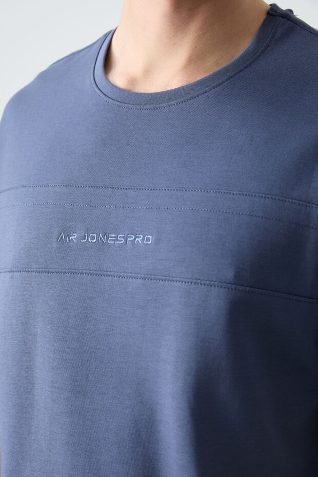 Petrol Pamuklu Kalın Yumuşak Dokulu Oversize Fit Basic Erkek Şort Takım - 85257 - 5