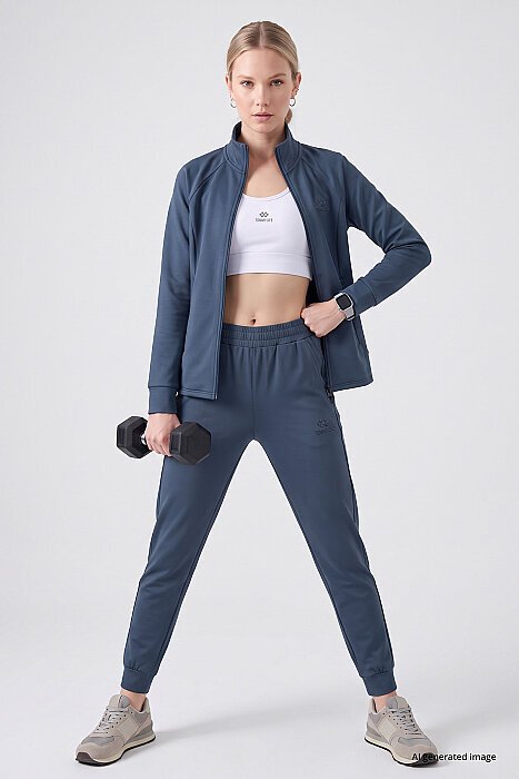Petrol Slim Fit Kadın Eşofman Takım - 95357 