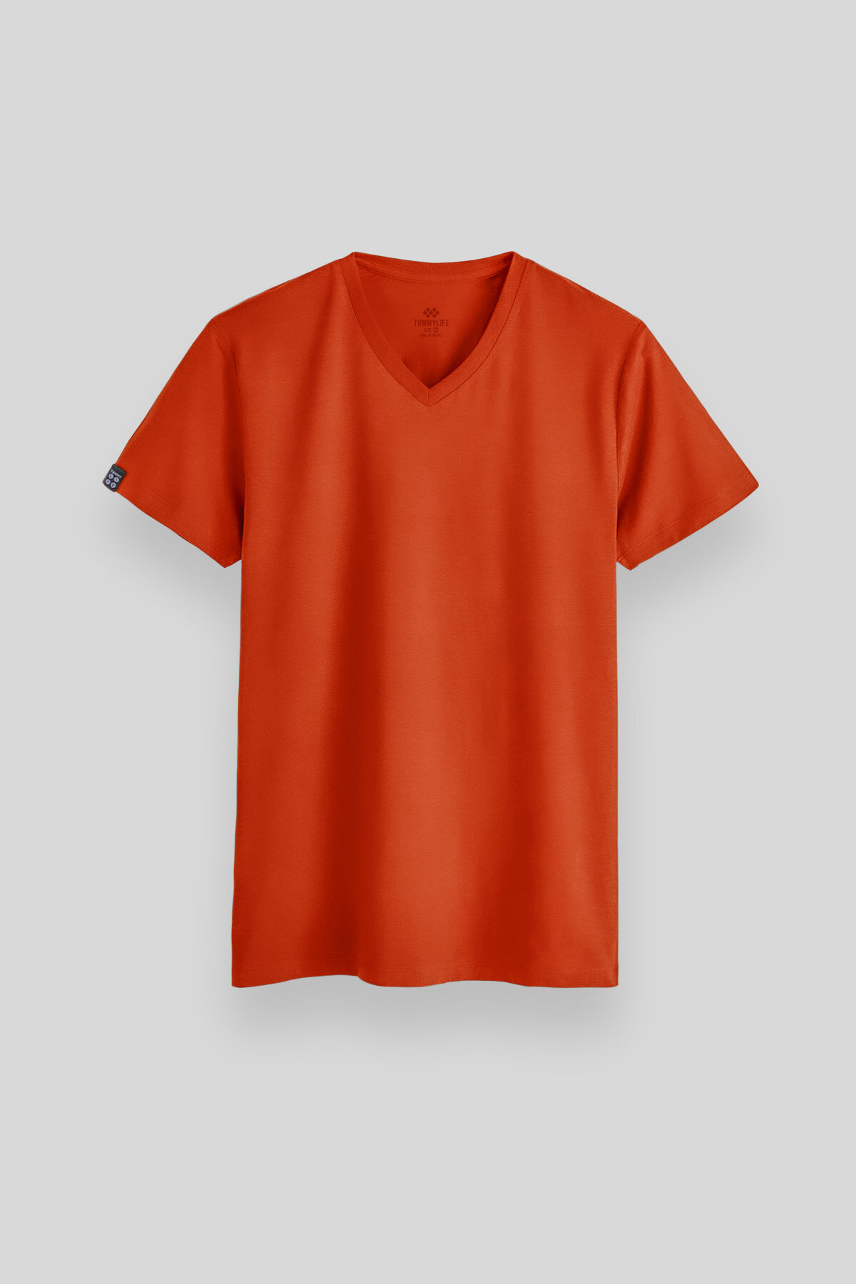Portakal Basic Kısa Kol Standart Kalıp V Yaka Erkek T-Shirt - 87912 - TOMMYLIFE