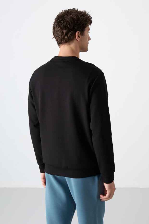 Rahat Form Basic O Yaka 2'li Paket Siyah Erkek Sweatshirt - 88053 - 4