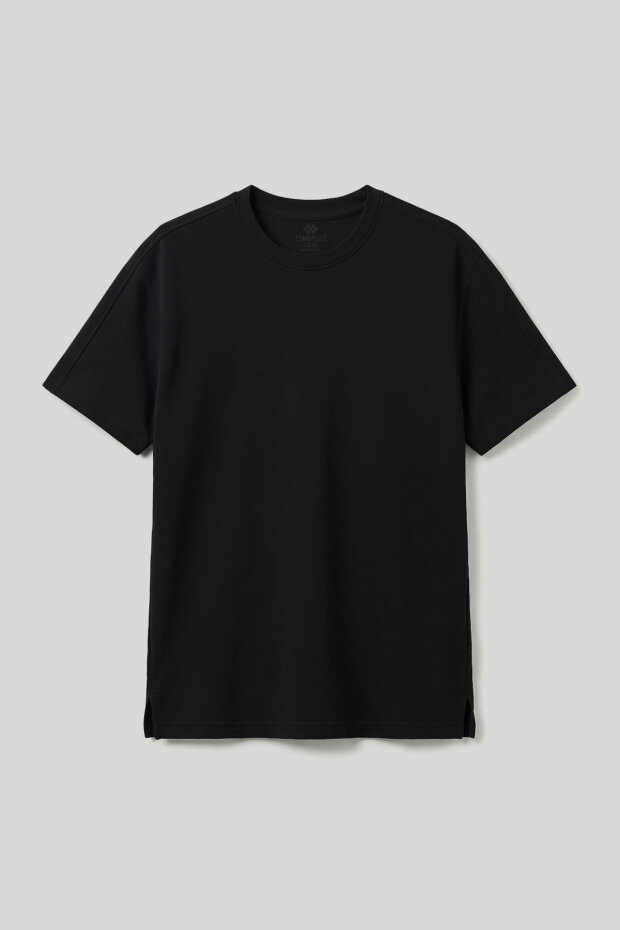 Rahat Form O Yaka 2'li Paket Siyah Erkek T-Shirt - 88495 - 3