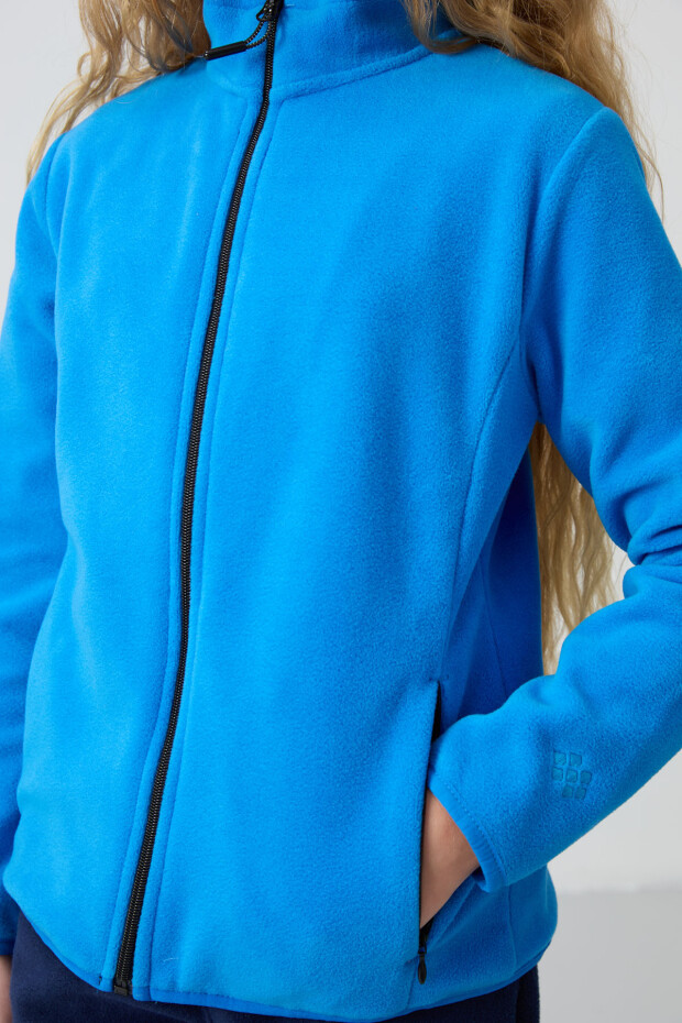 Saks Kalın Yumuşak Dokulu Standart Fit Nakışlı Polar Kız Çocuk Sweatshirt - 75154 - 3