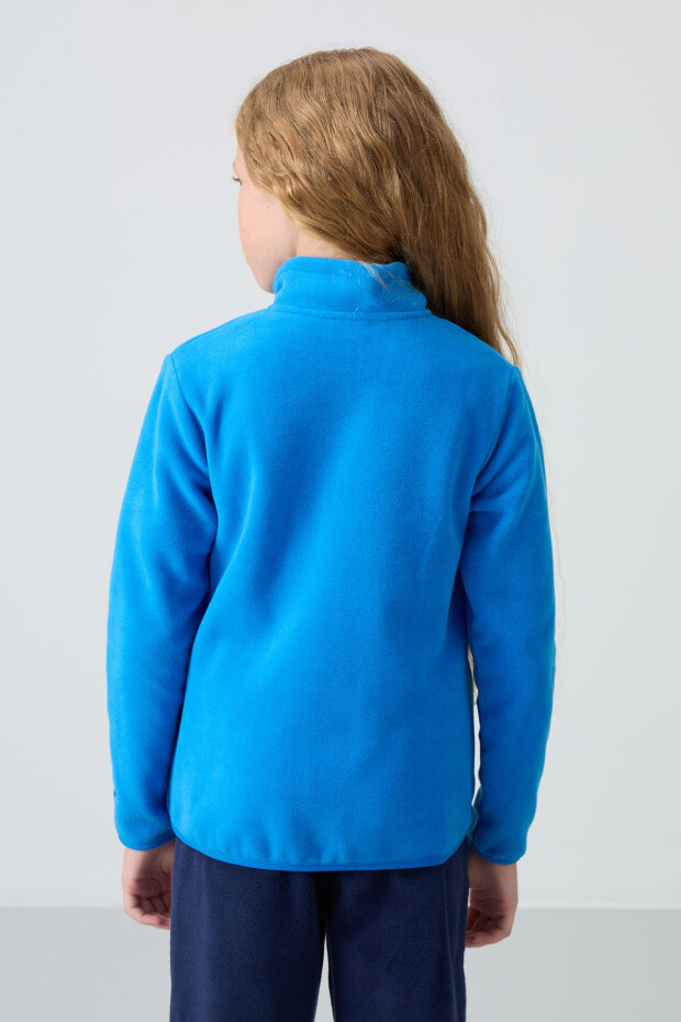 Saks Kalın Yumuşak Dokulu Standart Fit Nakışlı Polar Kız Çocuk Sweatshirt - 75154 - 5