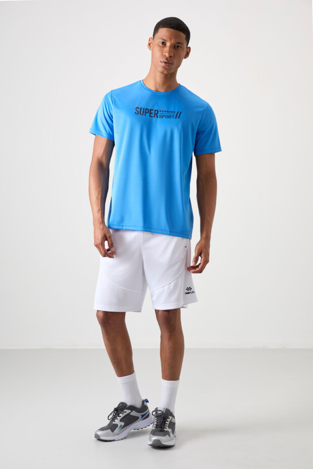 Saks Nefes Alan Dokulu İnce Esnek Standart Fit Erkek Performans T-Shirt - 88385 - 2