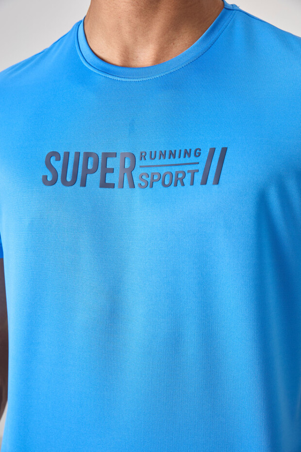Saks Nefes Alan Dokulu İnce Esnek Standart Fit Erkek Performans T-Shirt - 88385 - 3