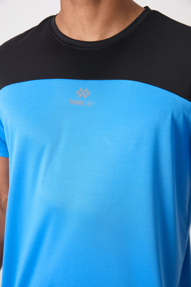 Saks Nefes Alan Dokulu İnce Esnek Standart Fit Erkek Performans T-Shirt - 88386 - 3