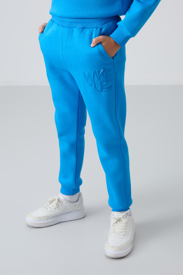 Saks Pamuklu Kalın İçi Tüylü Yumuşak Dokulu Standart Fit Baskılı Erkek Çocuk Eşofman Takım - 11253 - 6